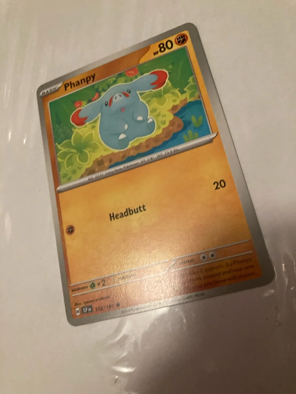 Pokemon Phanpy Trading Card - Blue and Orange